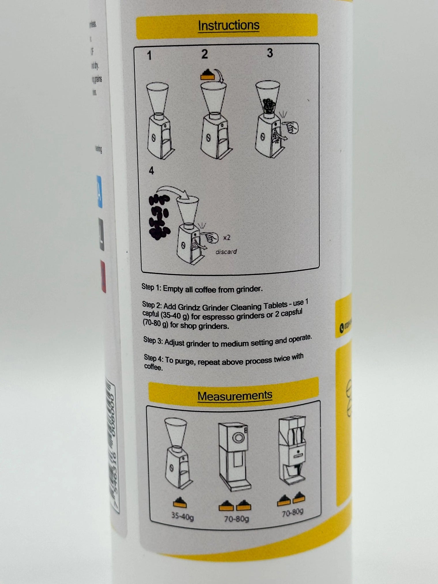 GRINDZ GRINDER CLEANING TABLETS 430G The Flat Cap Coffee Roasting Company