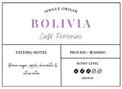 BOLIVIA - CAFE FEMENINO The Flat Cap Coffee Roasting Company