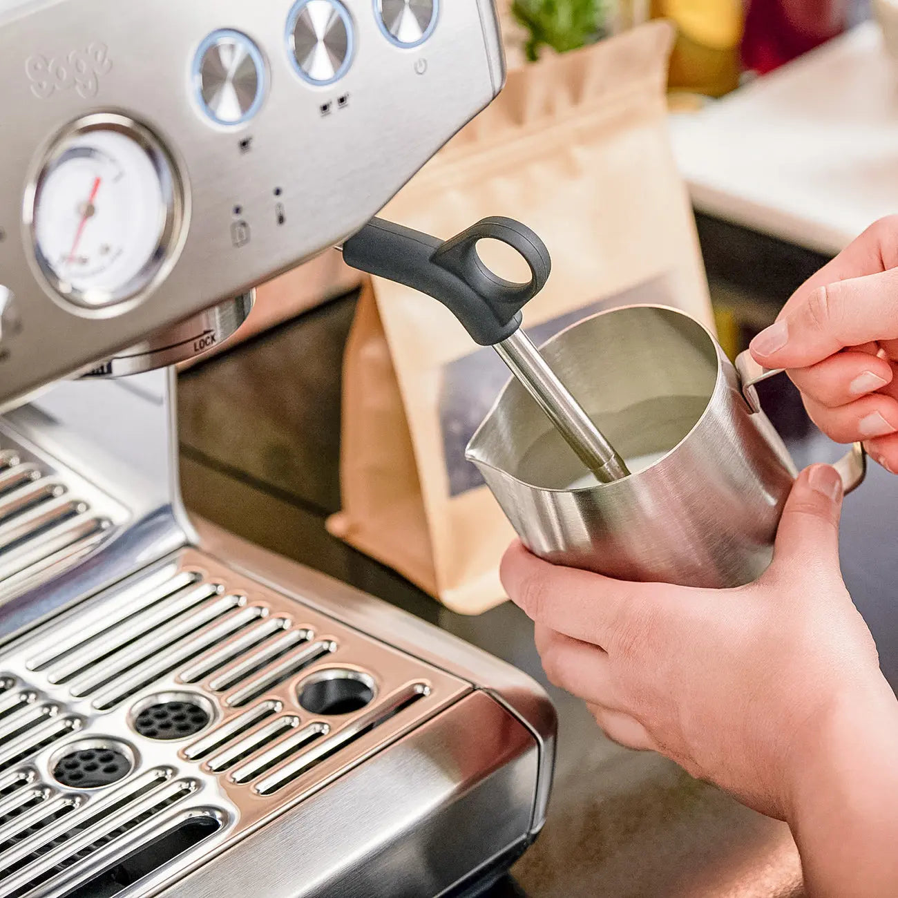 Sage Barista Express Impress Espresso Machine (Stainless Steel) Sage