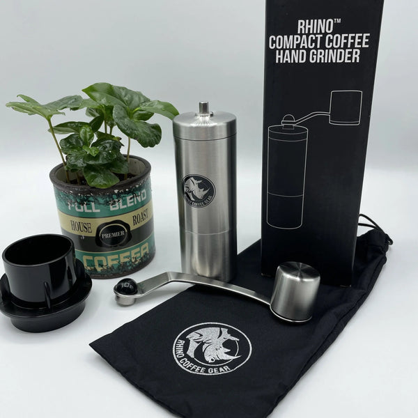 Rhino Compact Hand Grinder - Aeropress Compatible The Flat Cap Coffee Roasting Company